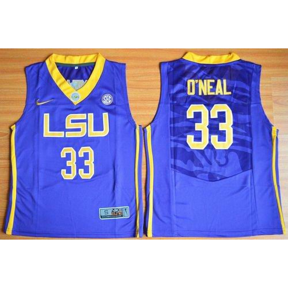 Tigers #33 Shaquille O’Neal Purple Basketball Stitched Youth NCAA Jersey