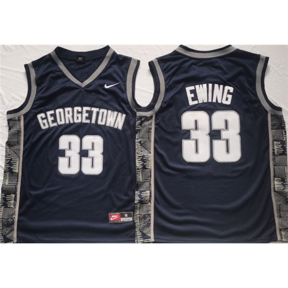 Men’s Georgetown Hoyas #33 Patrick Ewing Navy Stitched Jersey