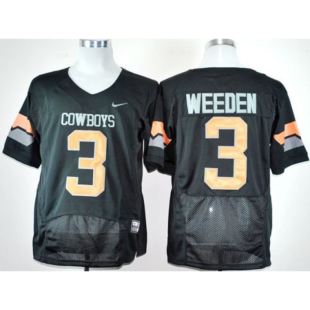Cowboys #3 Brandon Weeden Black Pro Combat Stitched NCAA Jersey