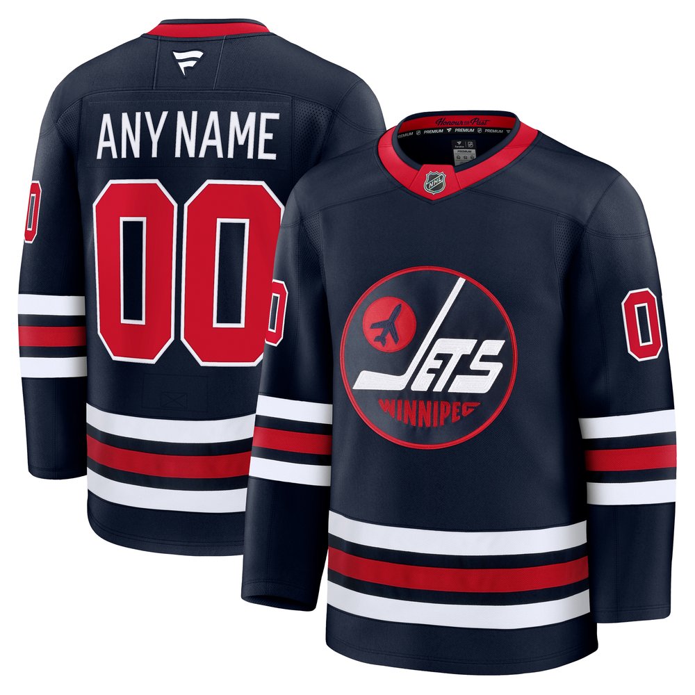 Men’s Winnipeg Jets Navy Alternate Premium Custom Jersey