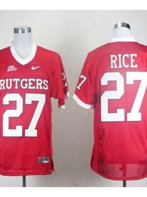 Knights #27 Ray Rice Red With Big East Patch Stitched NCAA Jersey