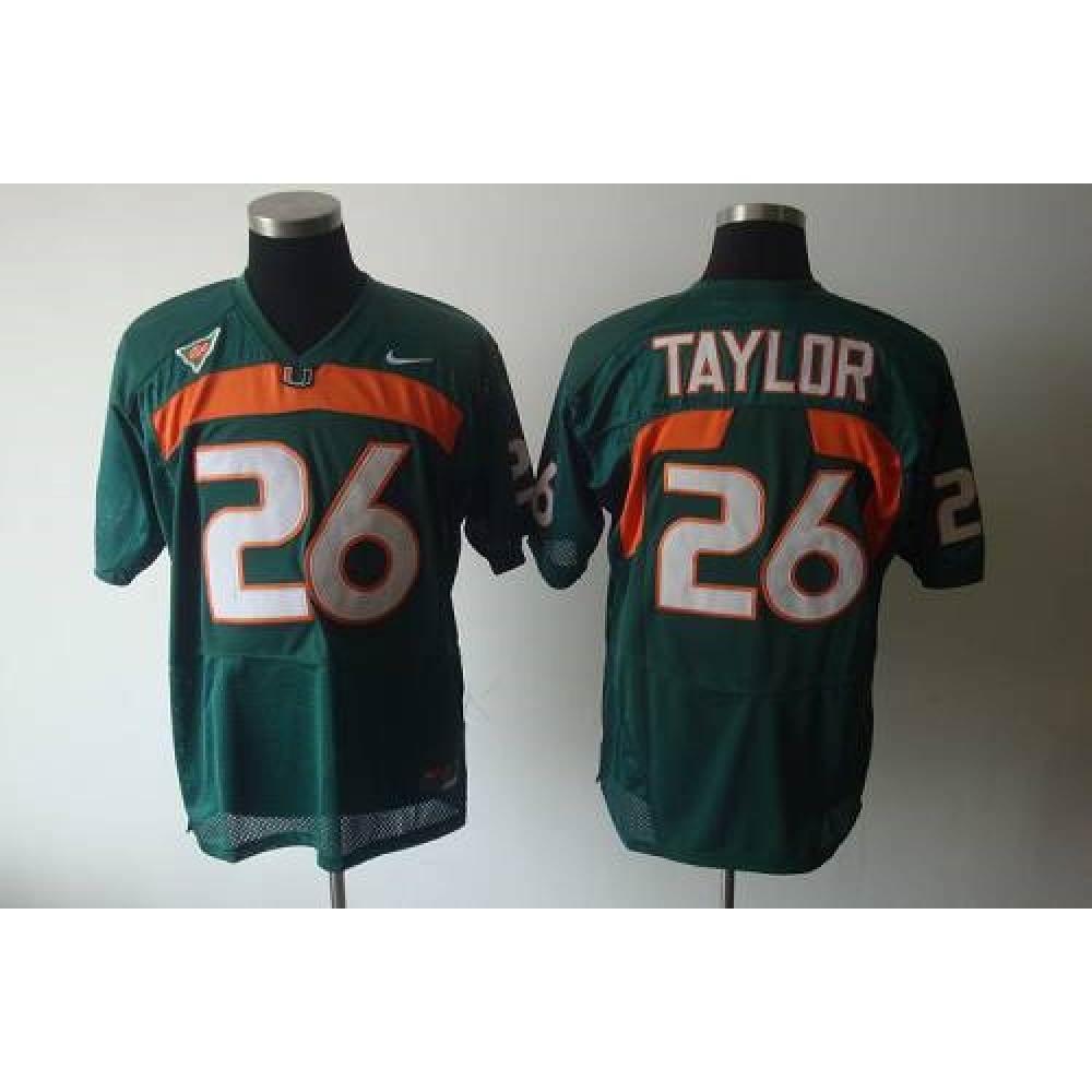 Hurricanes #26 Sean Taylor Green Stitched NCAA Jerseys