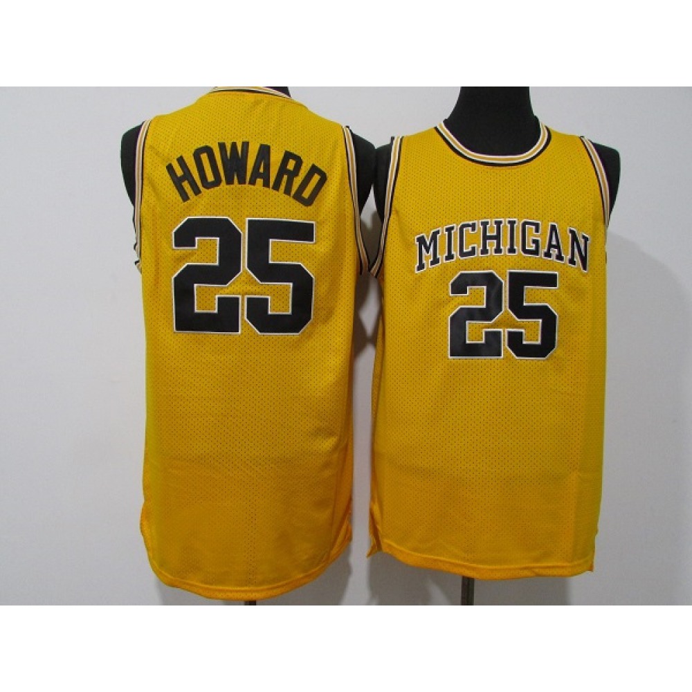 Men’s Michigan Wolverines #25 Jace Howard Yellow College Stitched Football Jersey