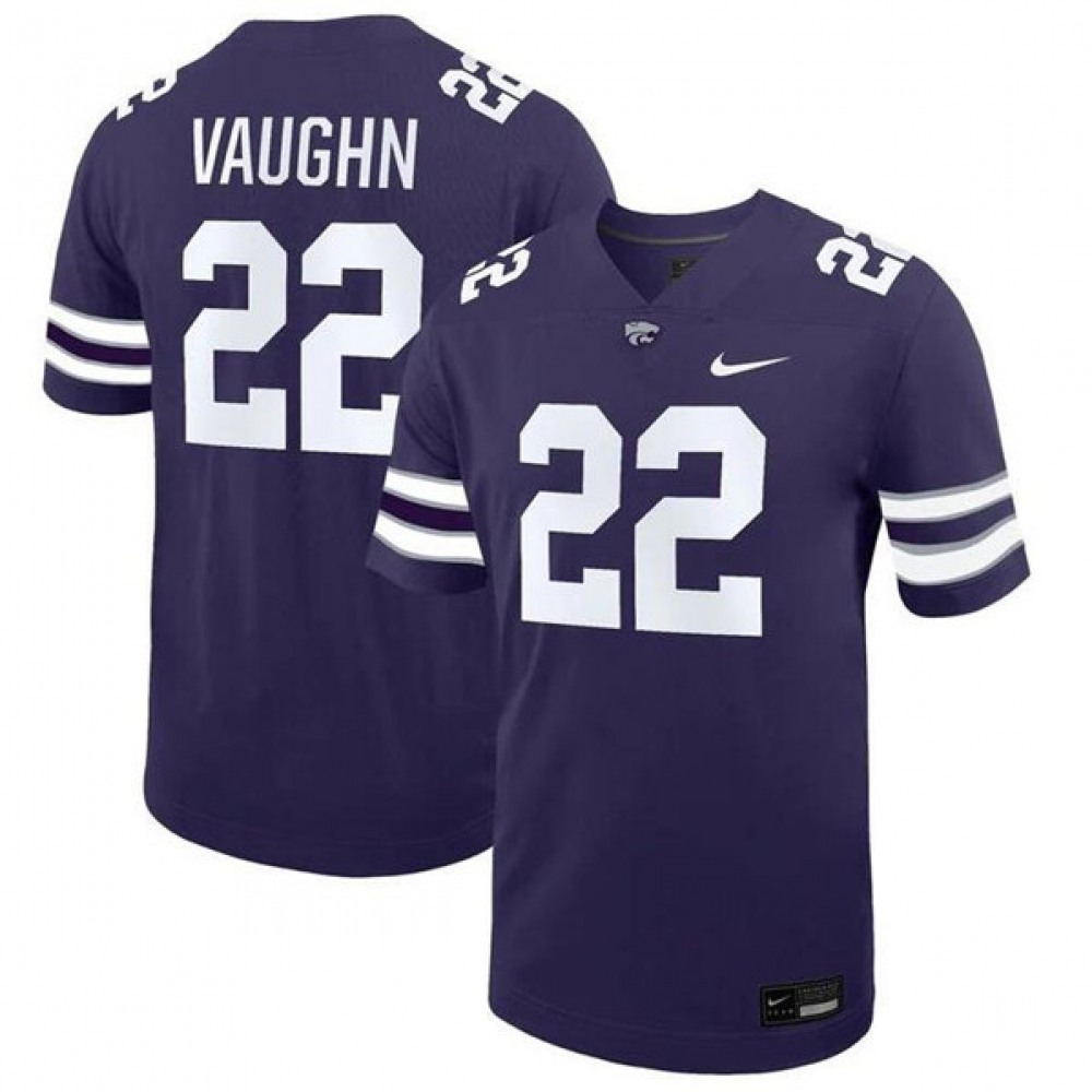Men’s Kansas State Wildcats #22 Deuce Vaughn Purple Vapor Stitched Jersey