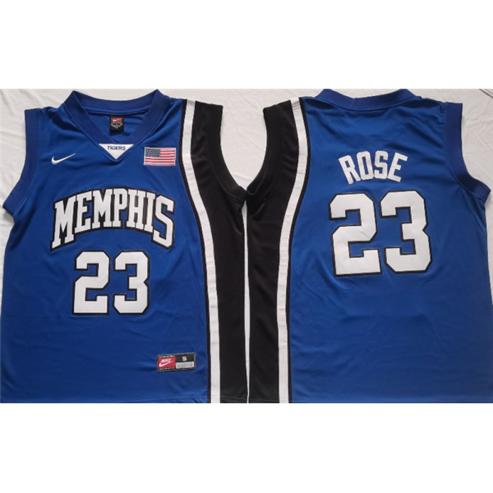 Men’s Memphis Tigers #23 Derrick Rose Blue Stitched Jersey