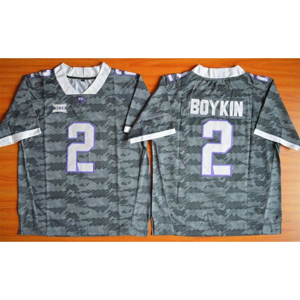 Horned Frogs #2 Trevone Boykin Grey Stitched NCAA Jersey
