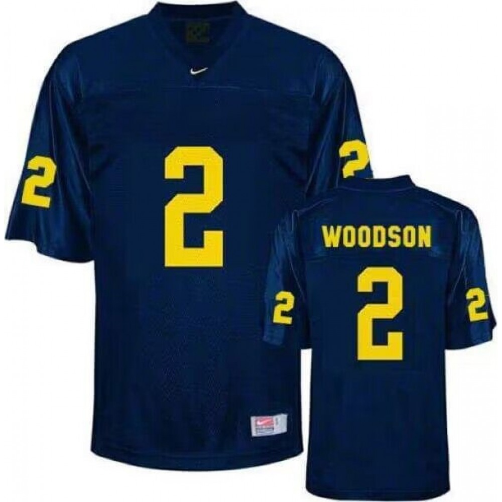 Men’s Michigan Wolverines #2 Charles Woodson Navy Stitched Jersey