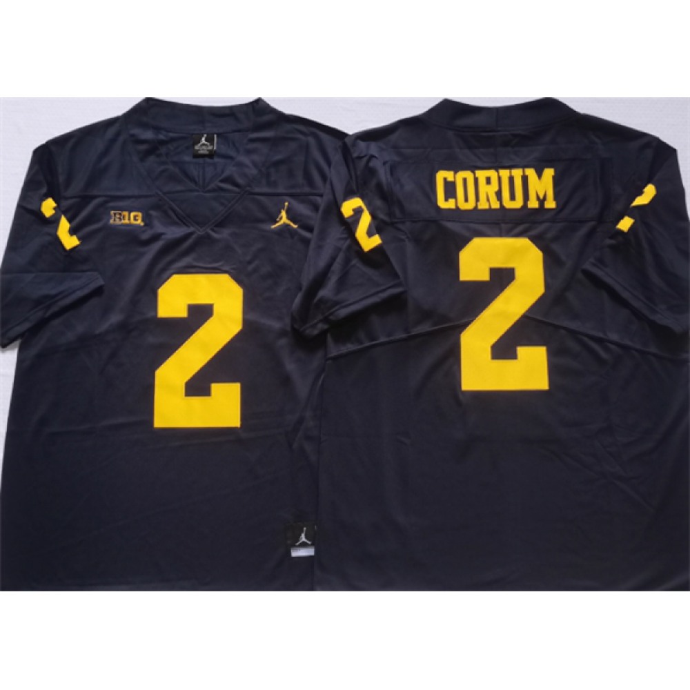 Men’s Michigan Wolverines #2 CORUM Blue Stitched Jersey