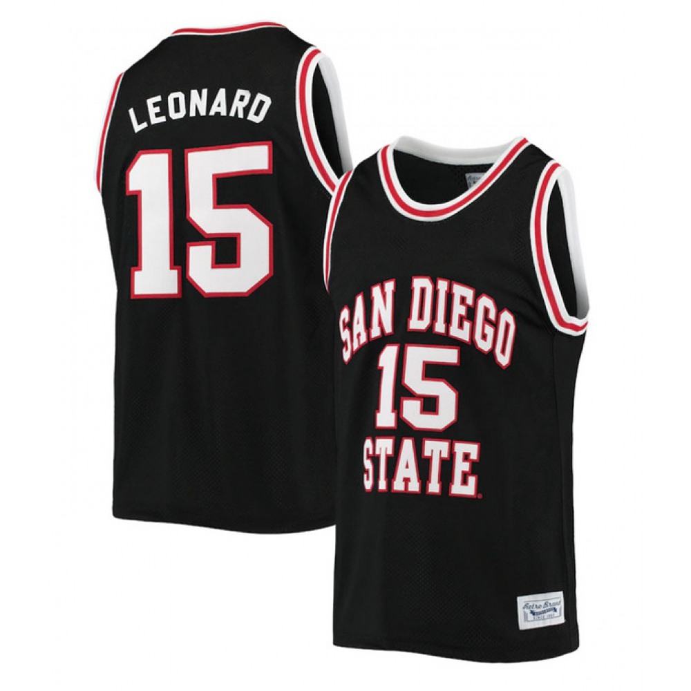 Men’s San Diego State Aztecs #15 Kawhi Leonard Black Basketball Stitched NCAA Jersey