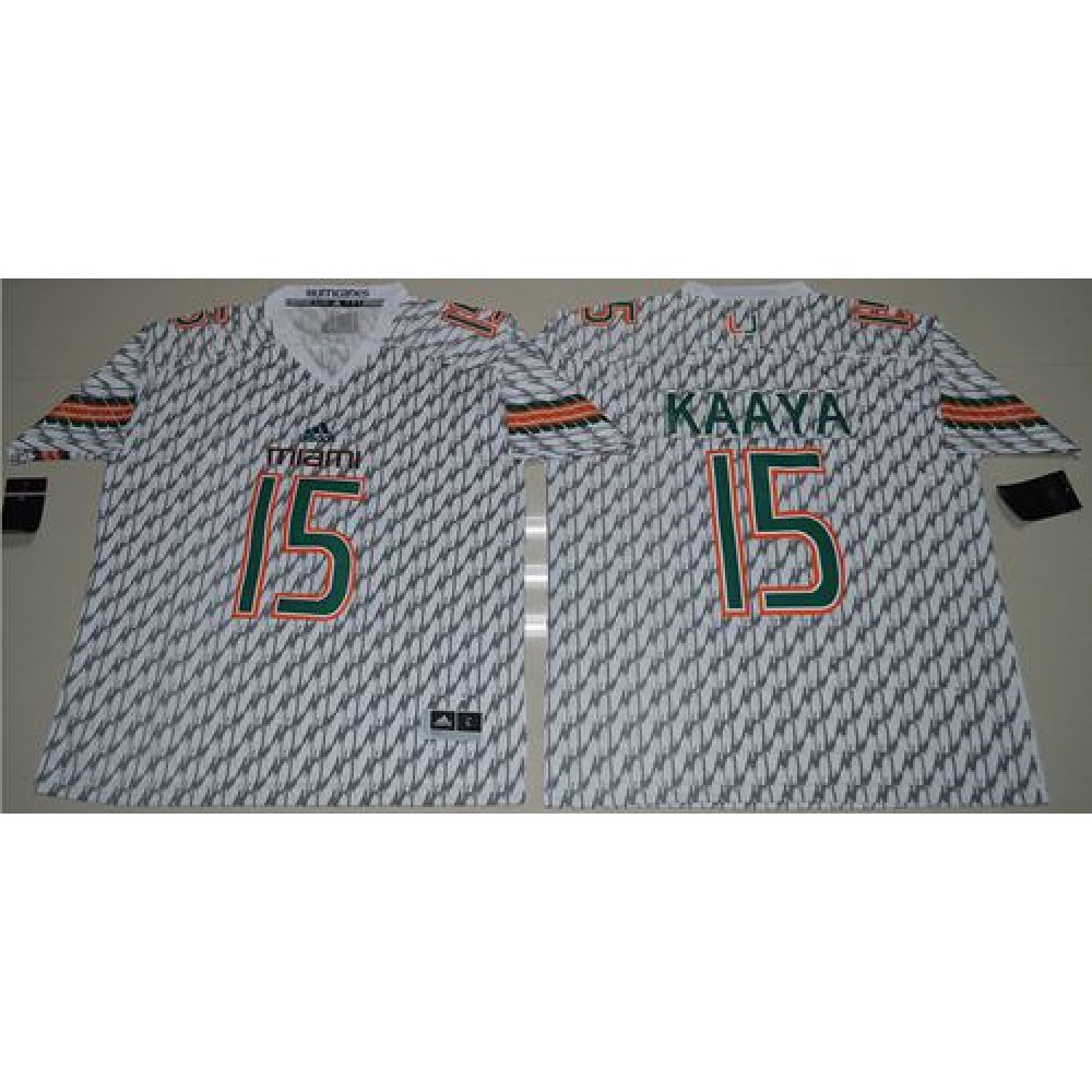 Hurricanes #15 Brad Kaaya White Stitched NCAA Jerseys