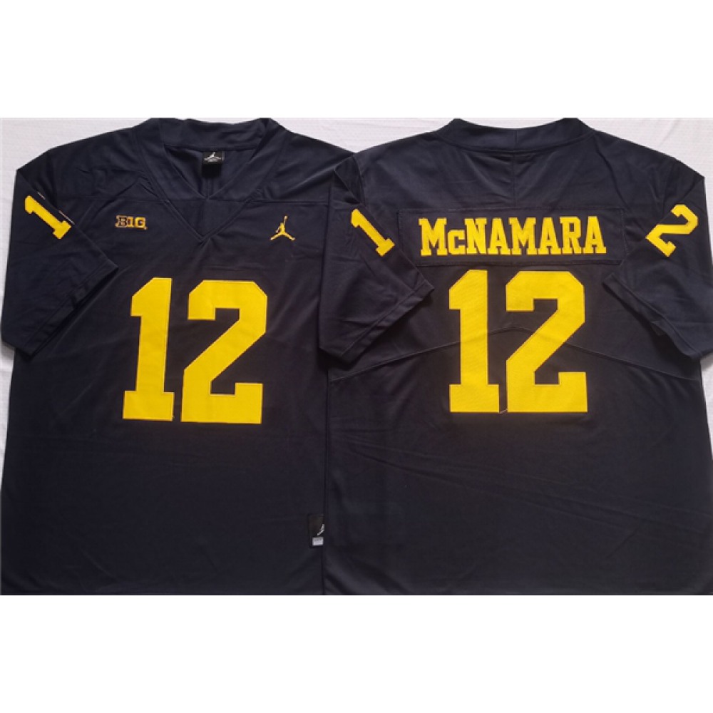 Men’s Michigan Wolverines #12 McNAMARA Blue Stitched Jersey