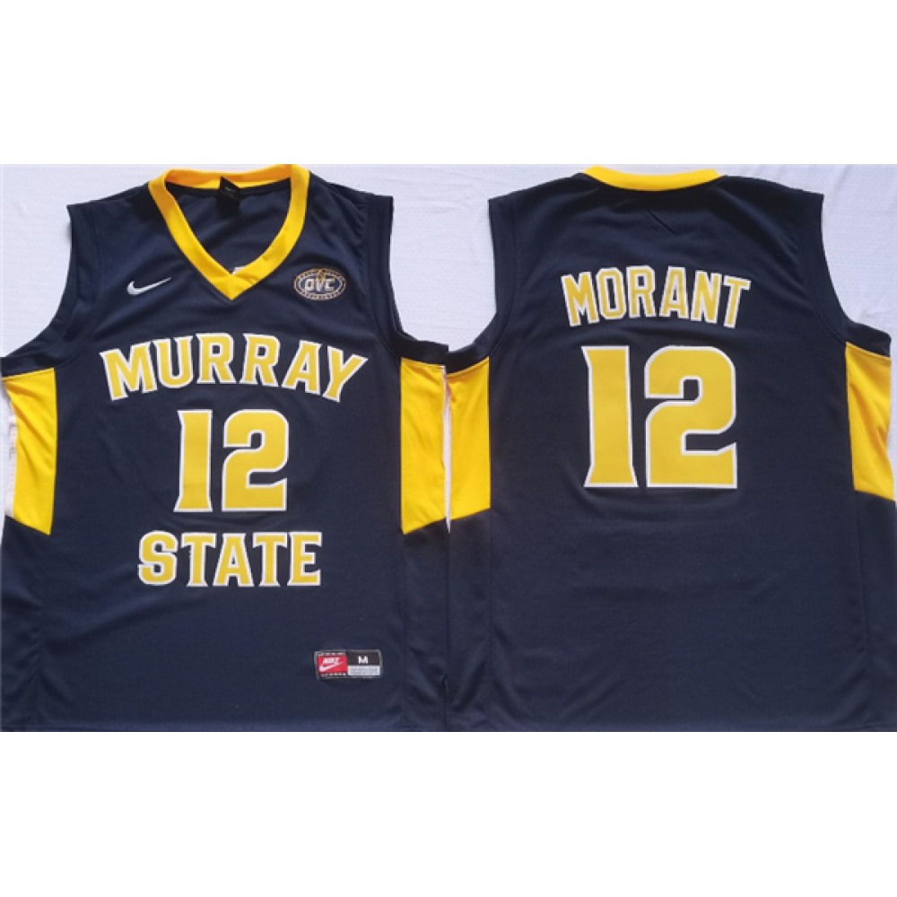 Men’s Murray State Racers #12 Ja Morant Navy Stitched Jersey