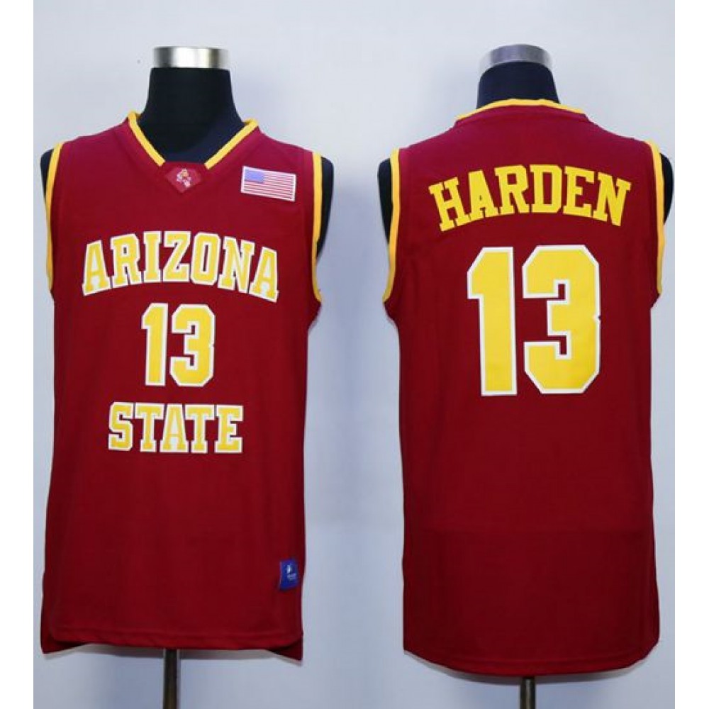 Sun Devils #13 James Harden Red Stitched NCAA Basketball Jersey