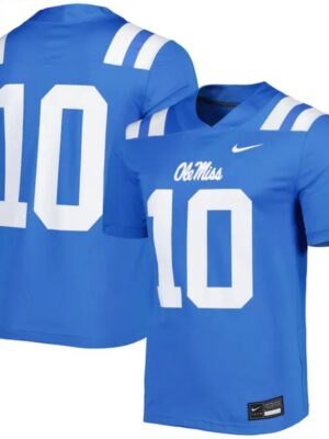 Men's Ole Miss Rebels #10 Blue Stitched Jersey