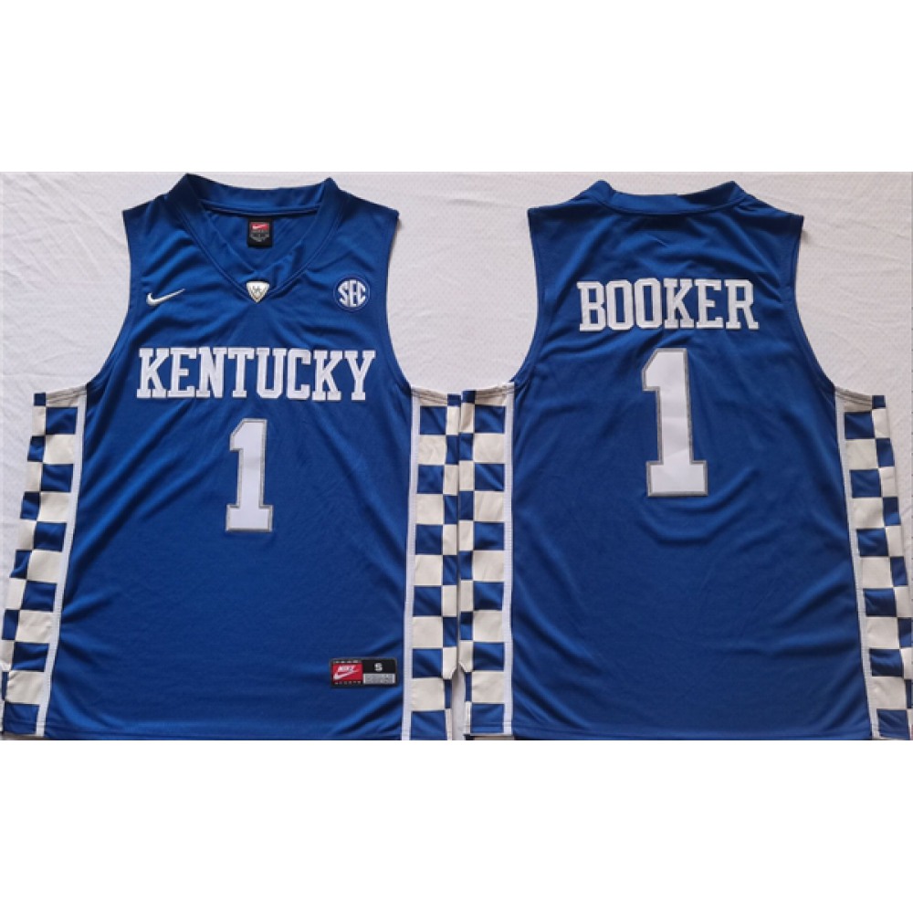 Men’s Kentucky Wildcats #1 BOOKER Blue Stitched Jersey