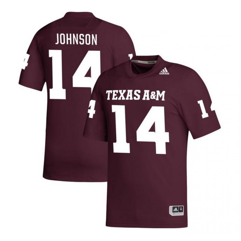 Men’s Texas A&M Aggies #14 Max Johnson Maroon Stitched Football Jersey