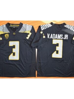 Ducks #3 Vernon Adams Jr. Olive Black(White No.) Stitched NCAA Jersey