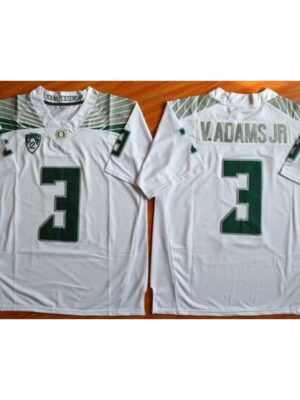 Ducks #3 Vernon Adams Jr. Olive White Stitched NCAA Jersey
