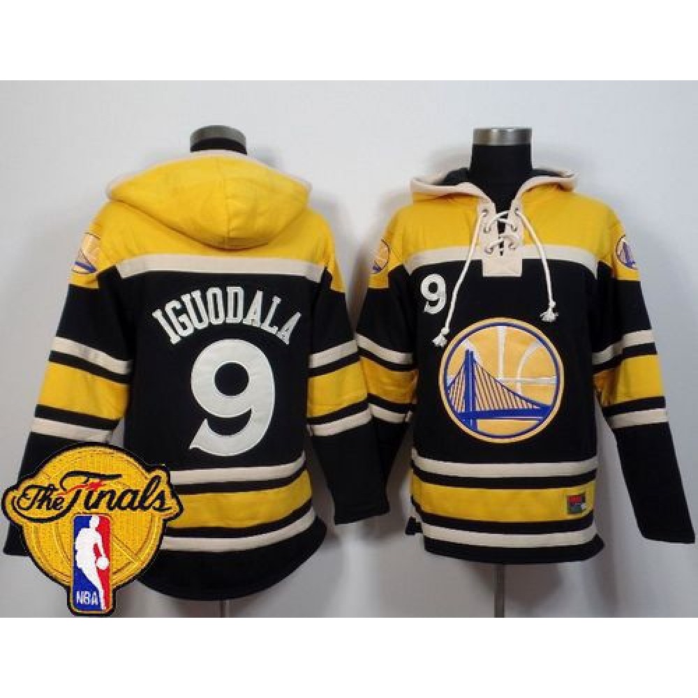 Warriors #9 Andre Iguodala Navy Blue The Finals Patch Sawyer Hooded Sweatshirt NBA Hoodie