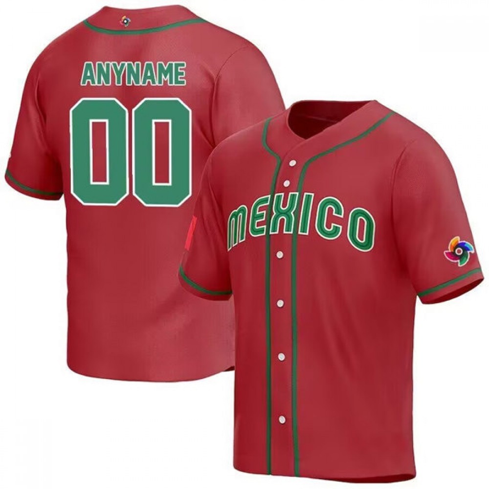 Men’s Mexico Baseball ACTIVE PLAYER Custom 2023 Red World Baseball Classic Stitched Jersey