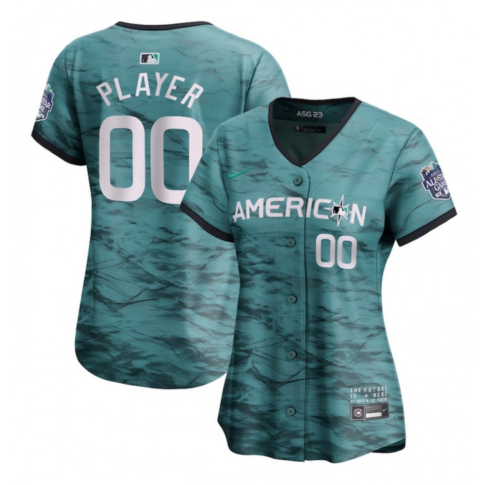 Women’s ACTIVE Player Custom 2023 All-star Teal Stitched Baseball Jersey(Run Small)