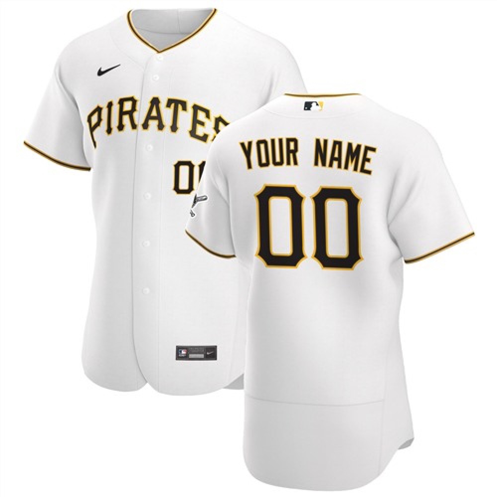 Men’s Pittsburgh Pirates White Customized Stitched MLB Jersey