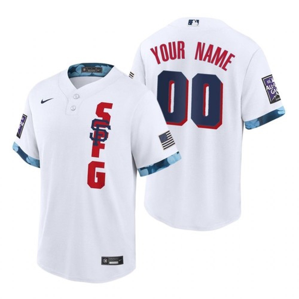Men’s San Francisco Giants ACTIVE Player Custom 2021 White All-Star Cool Base Stitched MLB Jersey
