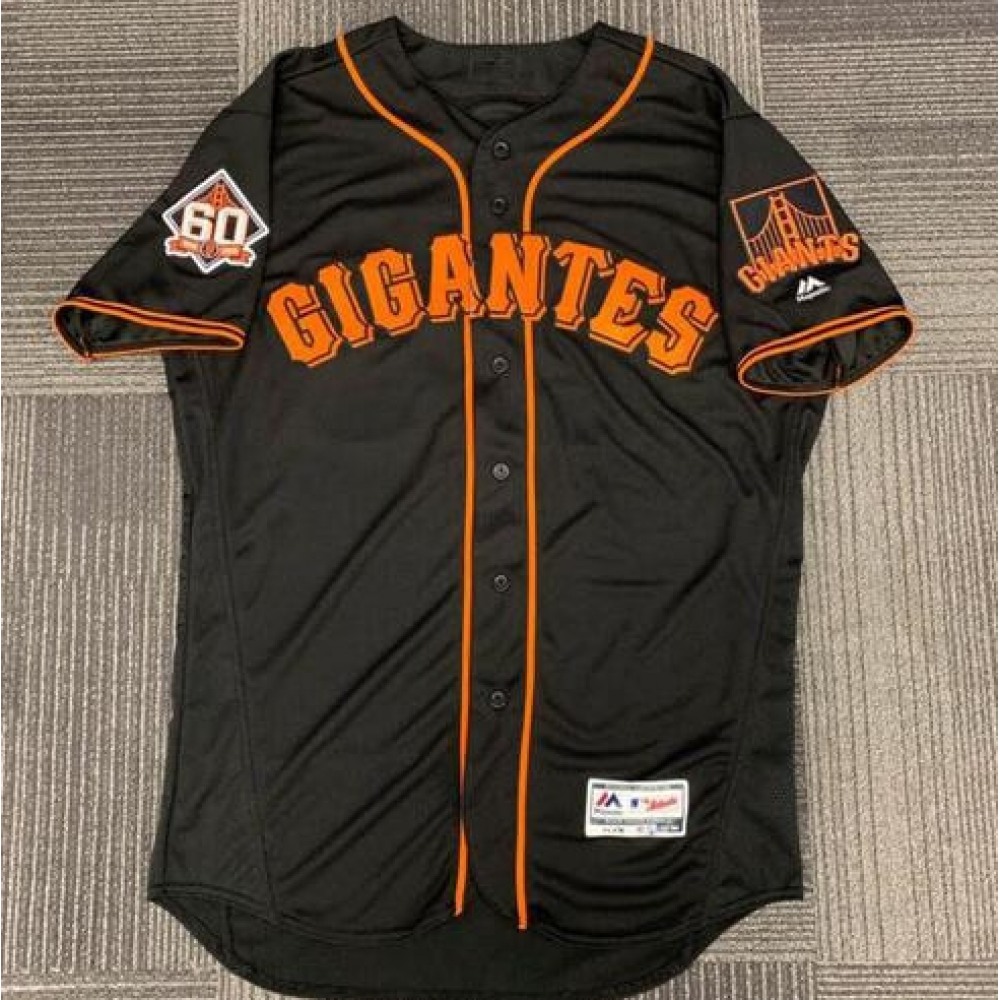 Men’s San Francisco Giants Customized Black Flex Base Stitched Jersey