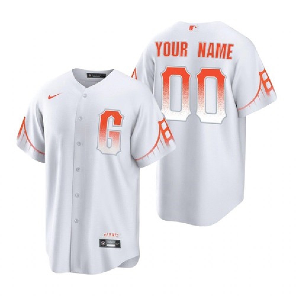 Men’s San Francisco Giants Customized White City Connect Cool Base Stitched Jersey