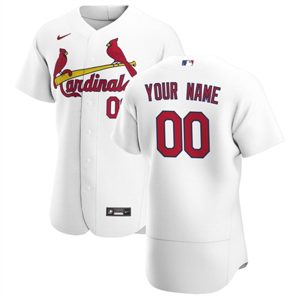 Men’s St.Louis Cardinals White Customized Stitched MLB Jersey