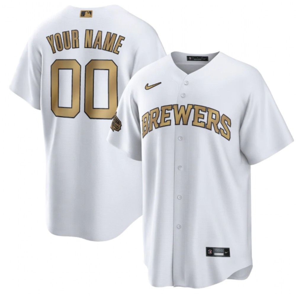 Men’s Milwaukee Brewers ACTIVE Player Custom 2022 All-Star Cool Base White Stitched Baseball Jersey