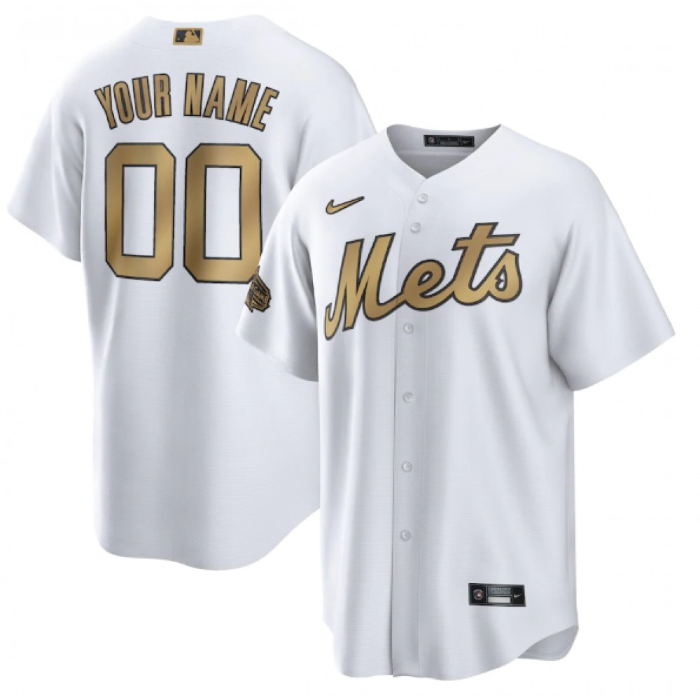 Men’s New York Mets ACTIVE Player Custom 2022 All-Star White Cool Base Stitched Baseball Jersey