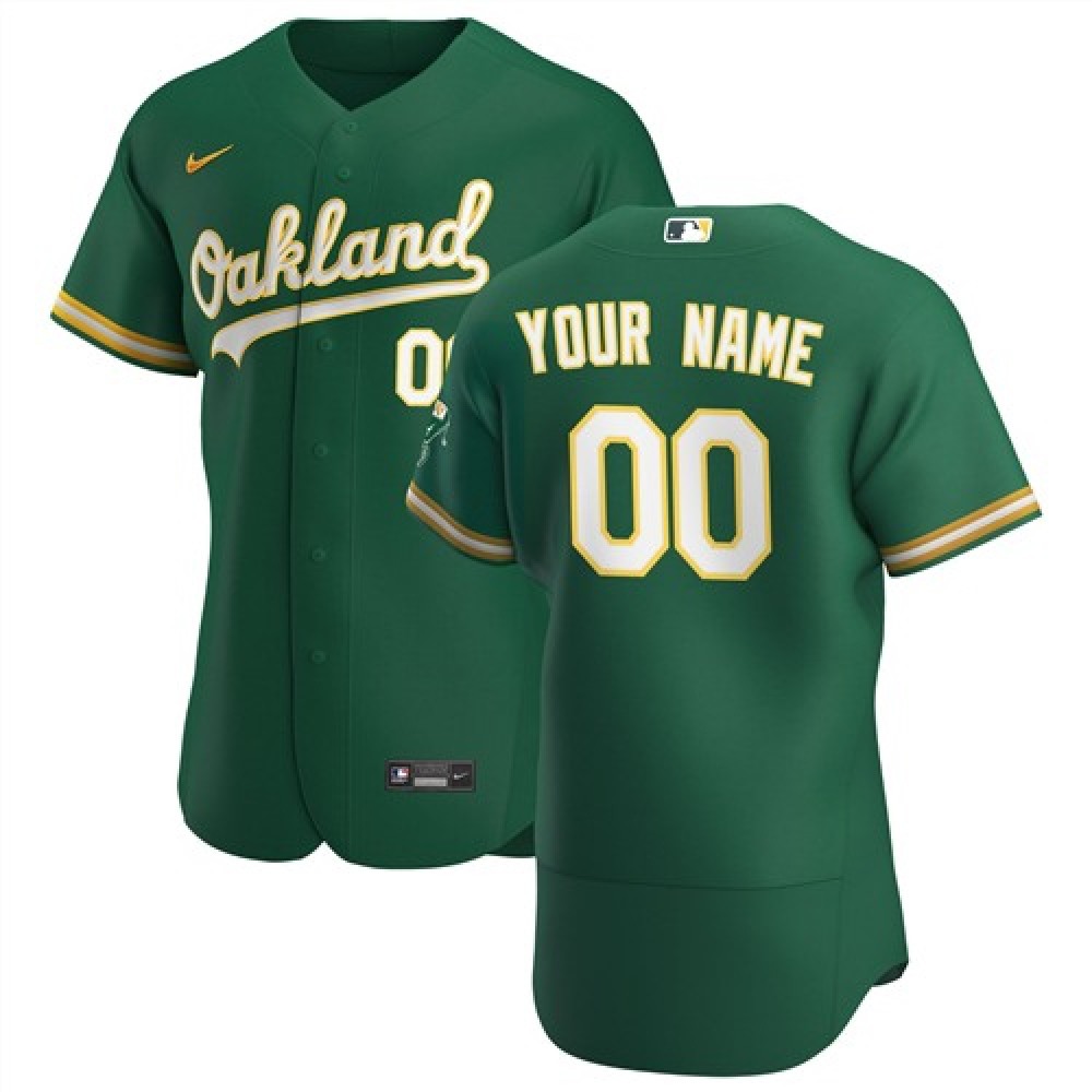 Men’s Oakland Athletics Green Customized Stitched MLB Jersey
