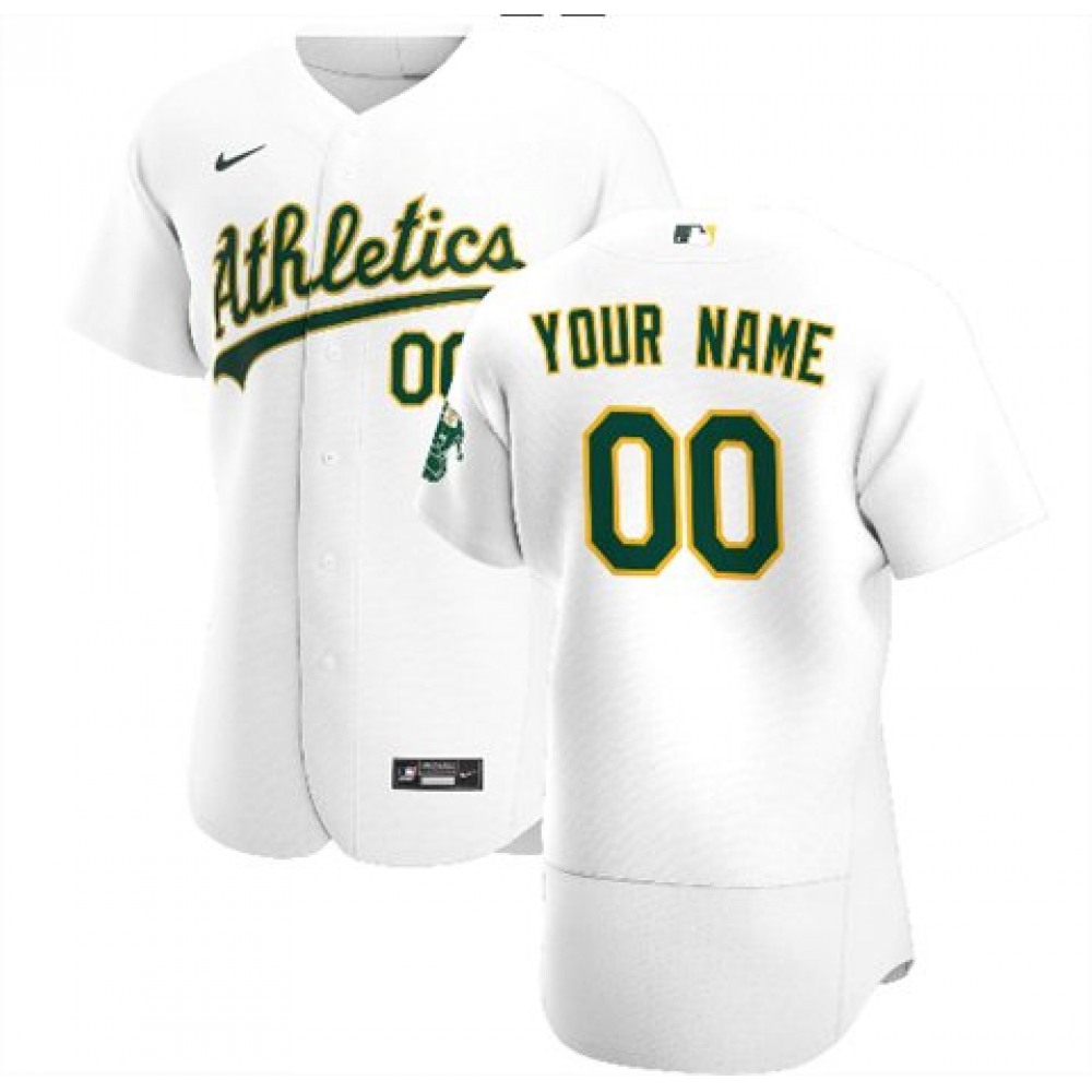 Men’s Oakland Athletics White Customized Stitched MLB Jersey