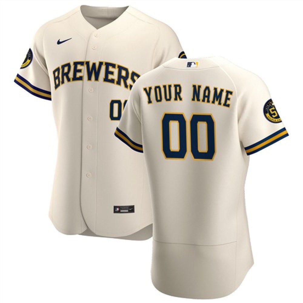 Men’s Milwaukee Brewers Customized Stitched MLB Jersey