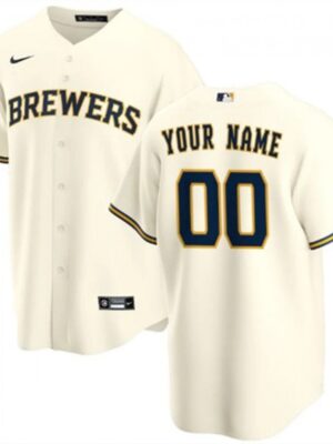 Men's Milwaukee Brewers Customized Stitched MLB Jersey