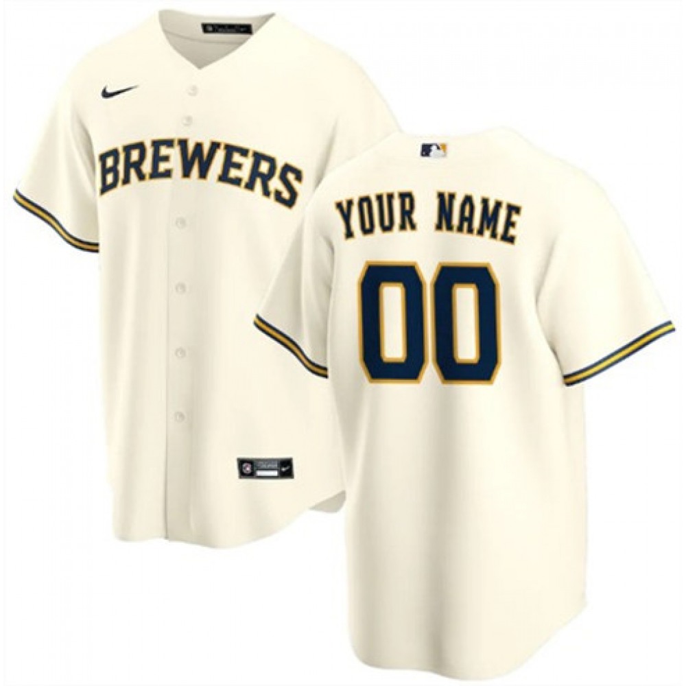 Men’s Milwaukee Brewers Customized Stitched MLB Jersey