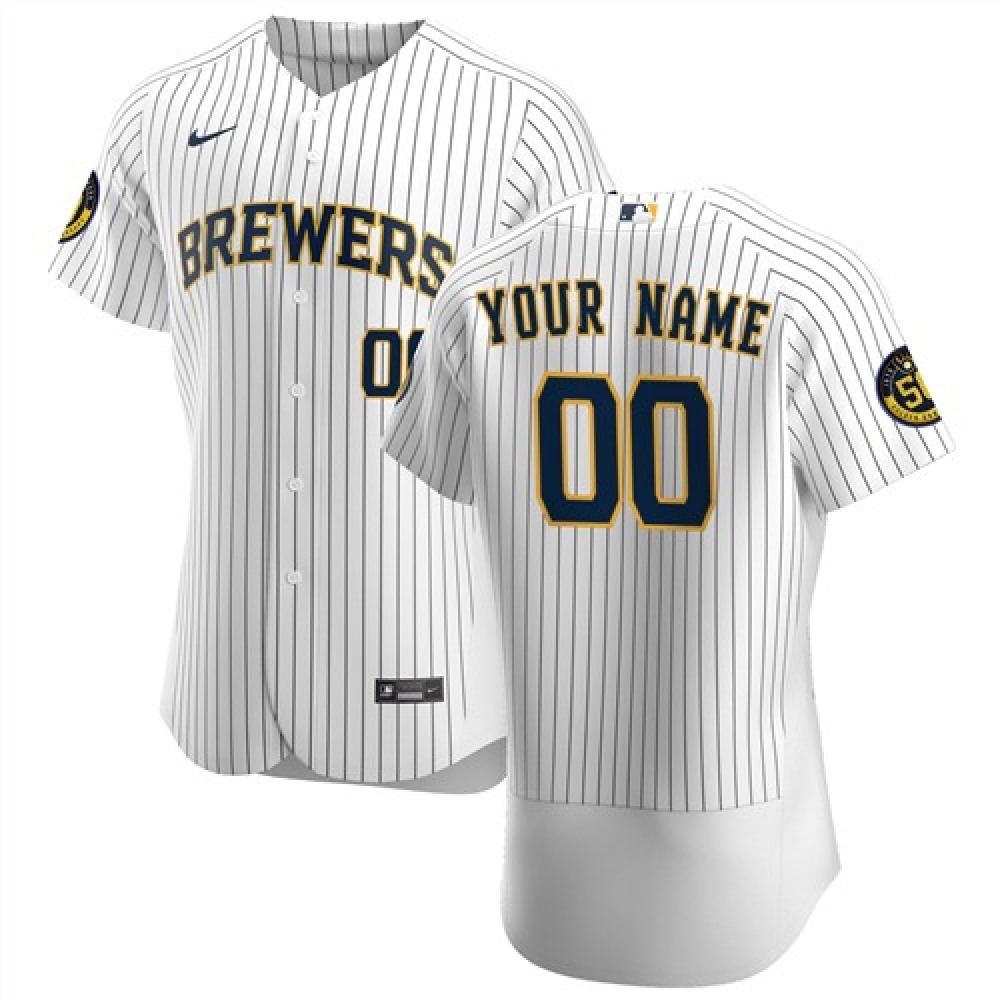 Men’s Milwaukee Brewers Customized Stitched MLB Jersey