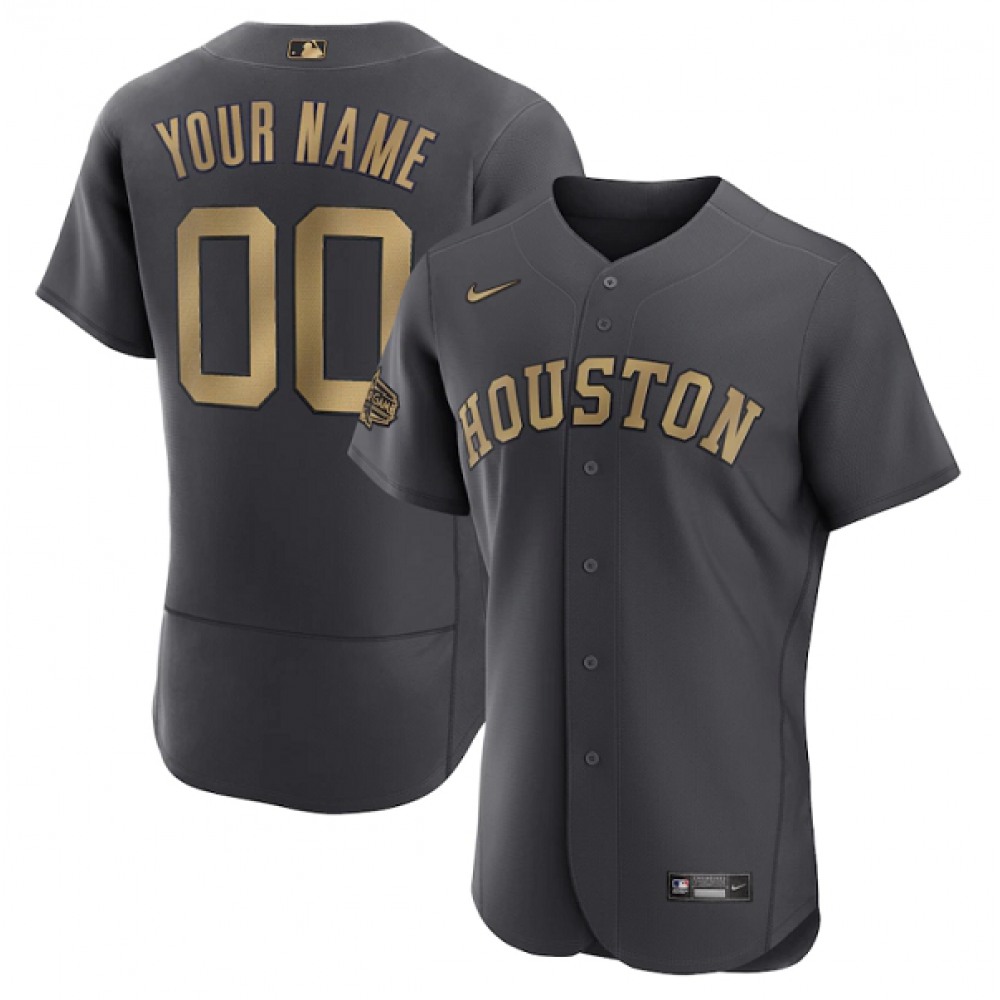 Men’s Houston Astros ACTIVE Player Custom 2022 All-Star Charcoal Flex Base Stitched Baseball Jersey
