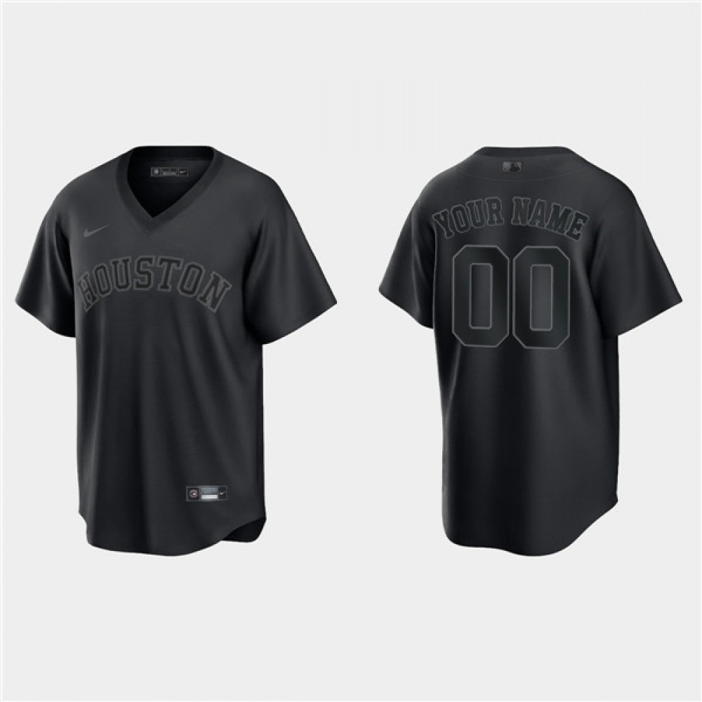 Men’s Houston Astros ACTIVE Player Custom Black Pitch Black Fashion Replica Stitched Jersey