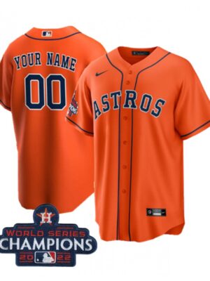 Men's Houston Astros ACTIVE Player Custom Orange 2022 World Series Champions Cool Base Stitched Baseball Jersey