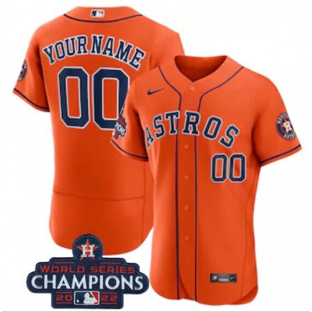 Men’s Houston Astros ACTIVE Player Custom Orange 2022 World Series Champions Flex Base Stitched Baseball Jersey
