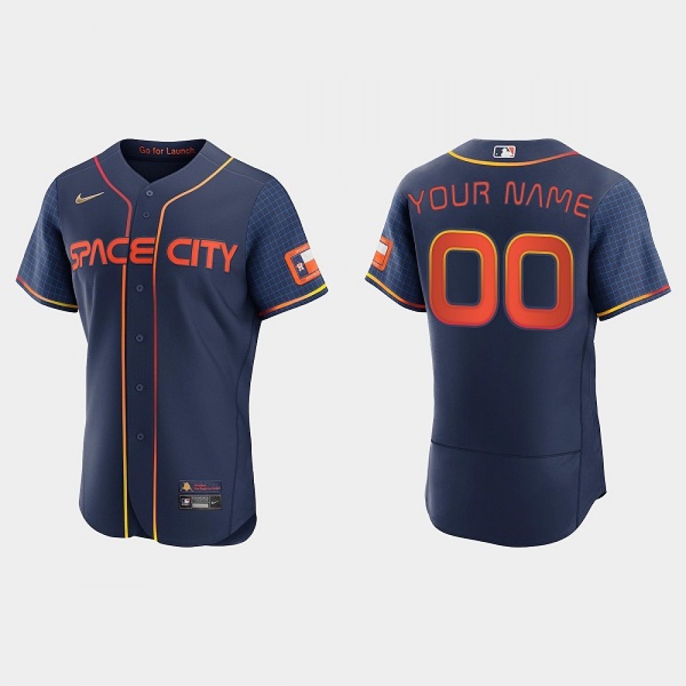 Men’s Houston Astros Customized 2022 Navy City Connect Stitched Baseball Jersey