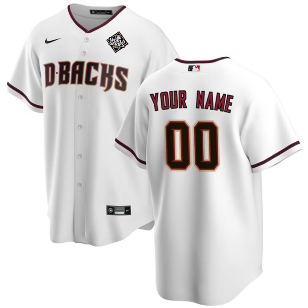 Men’s Arizona Diamondbacks ACTIVE Player Custom White 2023 World Series Home Cool Base Stitched Baseball Jersey