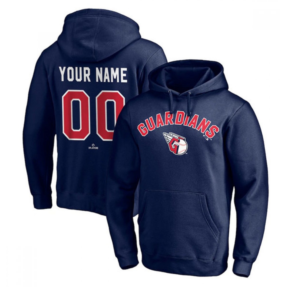 Men’s Cleveland indians Customized Navy Hoodie