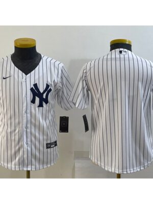 Youth New York Yankees Blank White Stitched Baseball Jersey