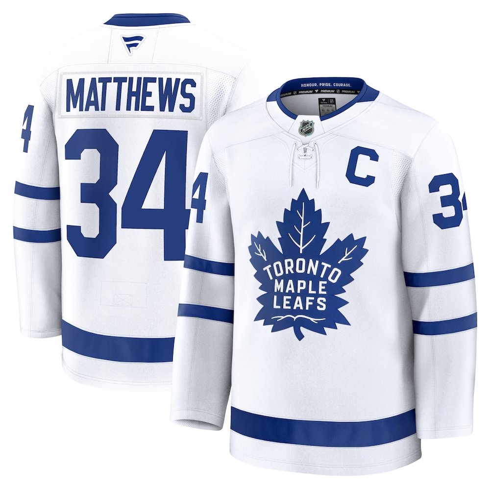 Youth Toronto Maple Leafs #34 Auston Matthews White Away Jersey