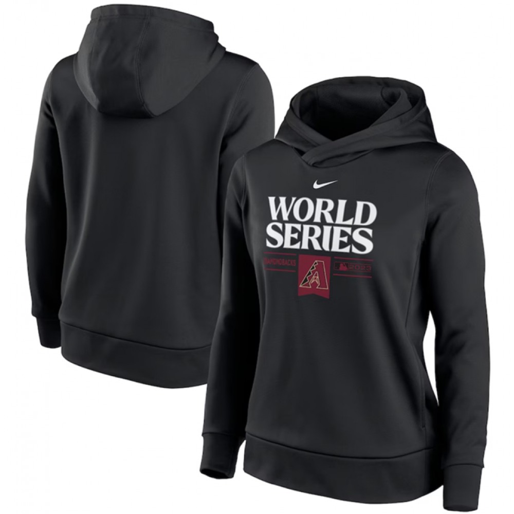 Women’s Arizona Diamondbacks Black 2023 World Series Collection Pullover Hoodie(Run Small)