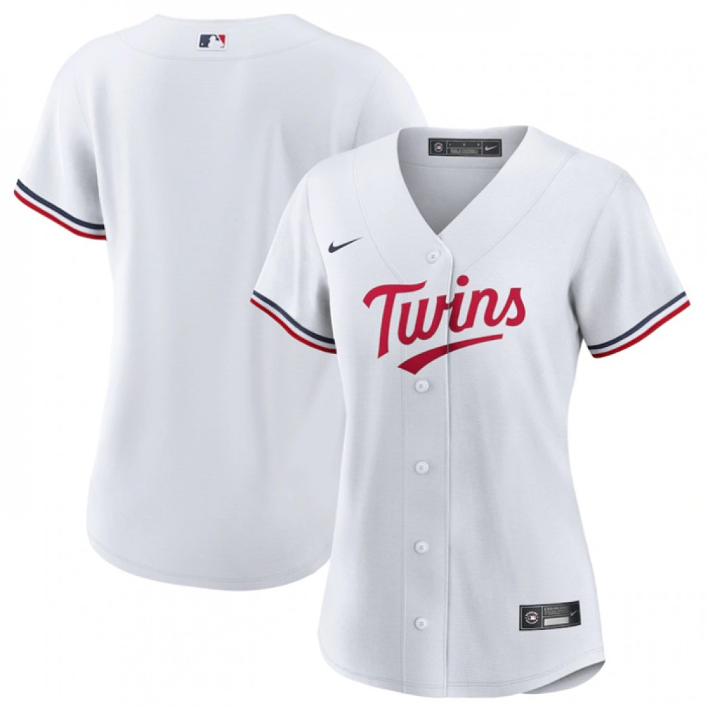 Women’s Minnesota Twins Blank White Stitched Jersey(Run Small)