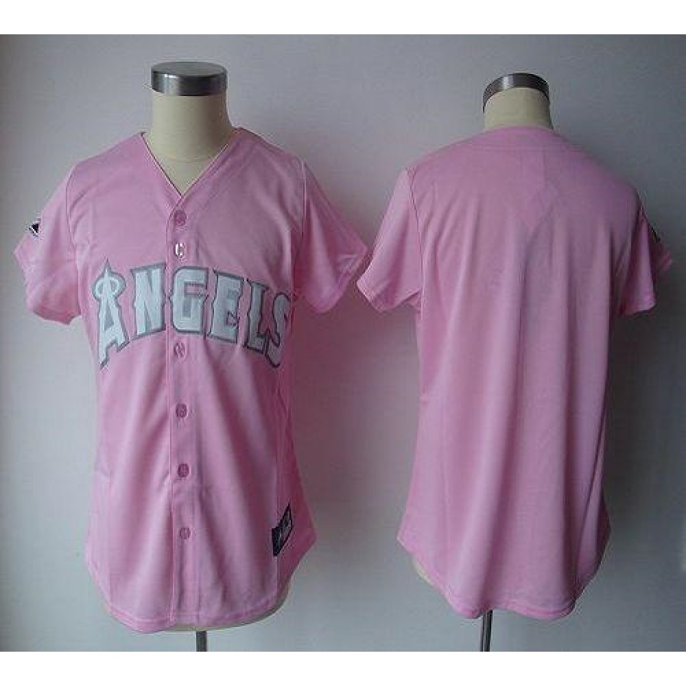 Angels Blank Pink Women’s Fashion Stitched MLB Jersey